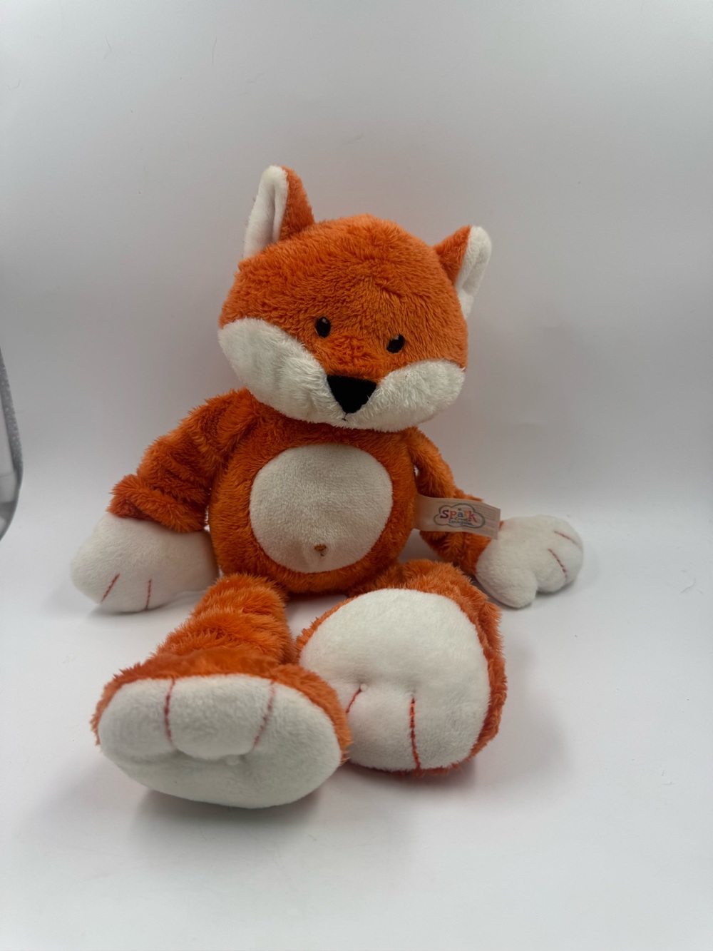 Spark Create Imagine Orange & White Plush Fox Stretch Arms Legs Rattle Baby Toy